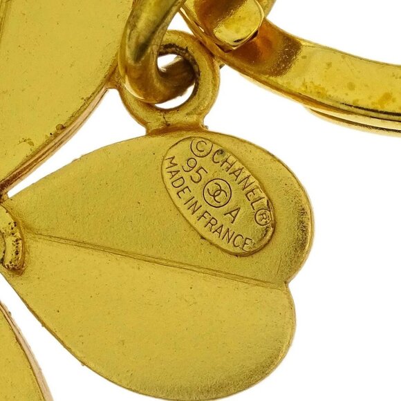 Chanel Gold Key Holder Bag Charm Clover Small Good 95A 134897 - Picture 4 of 4
